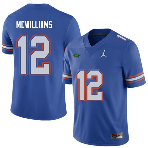 NCAA Florida Gators C.J. McWilliams Men's #12 Jordan Brand Royal Stitched Authentic College Football Jersey XSD8364CF